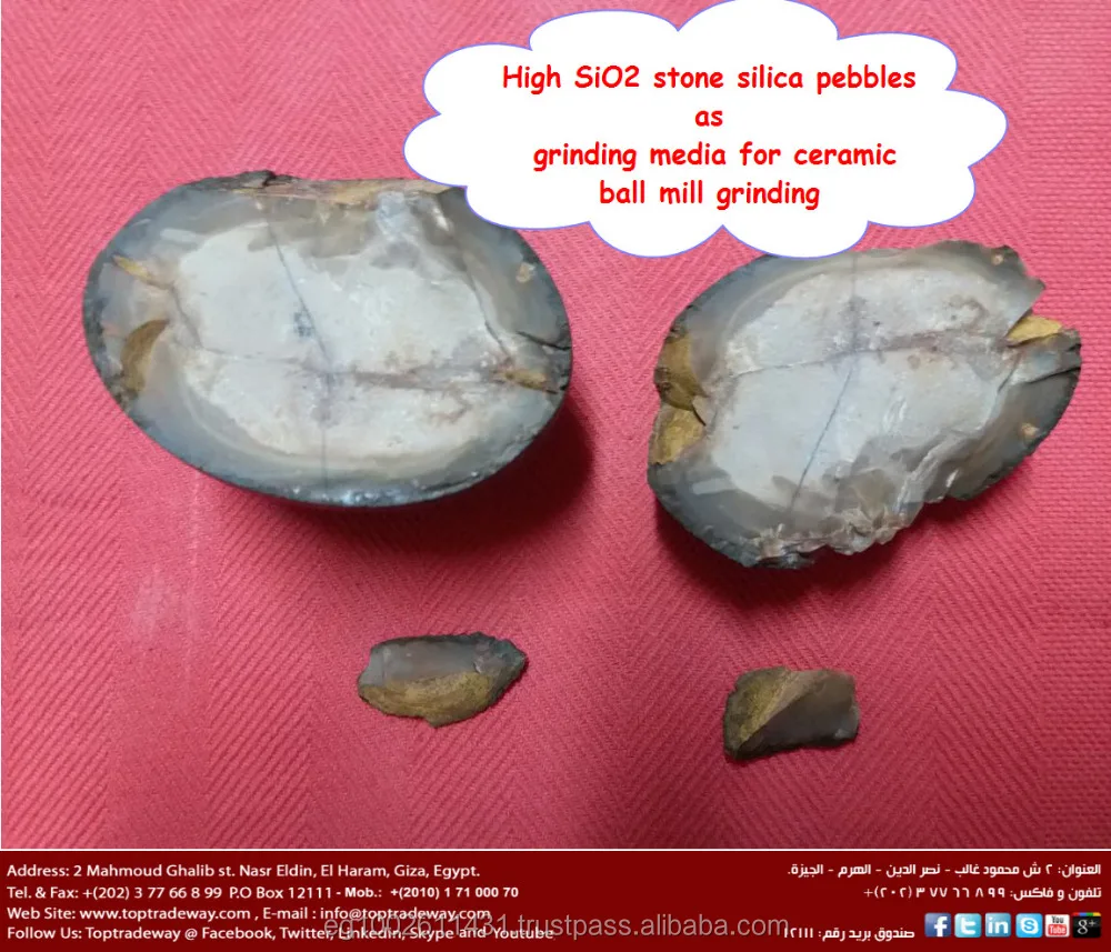 Шлифовальные шарики (кремниевые гальки как керамические шлифовальные материалы, SiO2>98.80%, твердость> 8, Размер 3:14 см)