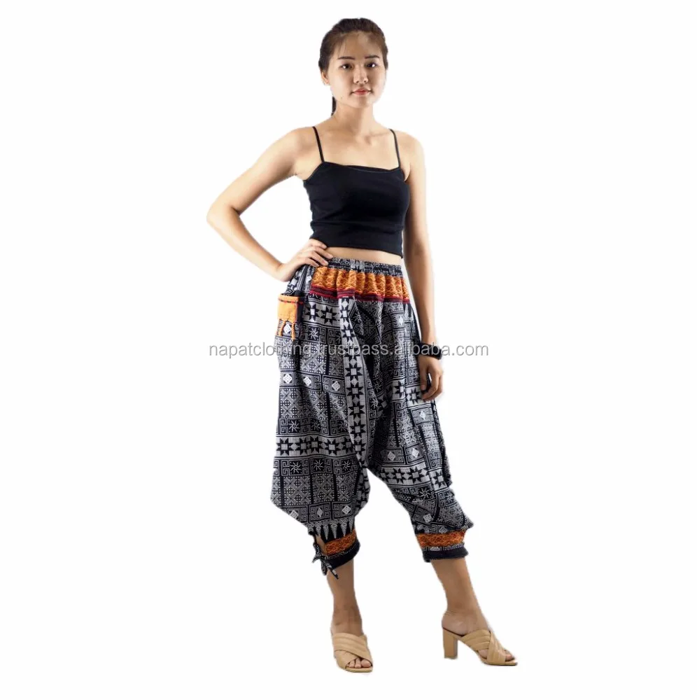 
Штаны NAPAT унисекс, хлопковые этнические штаны Hmong, штаны с высокой талией в стиле бохо 