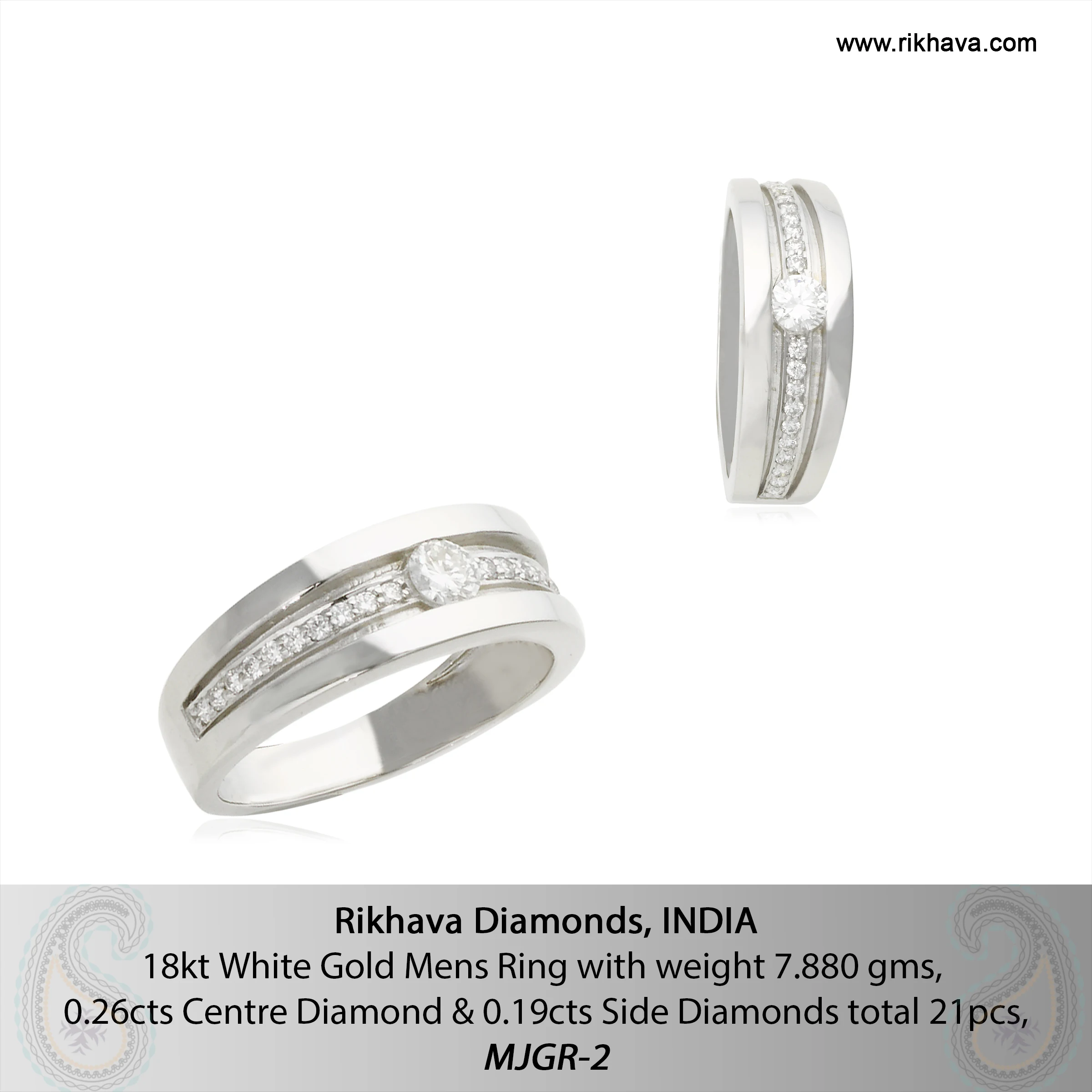 18kt White Gold Diamond Ring  Stainless Steel Swivel Anti Stress Anxiety Finger Rings Jewelry Spinners Ring For Men