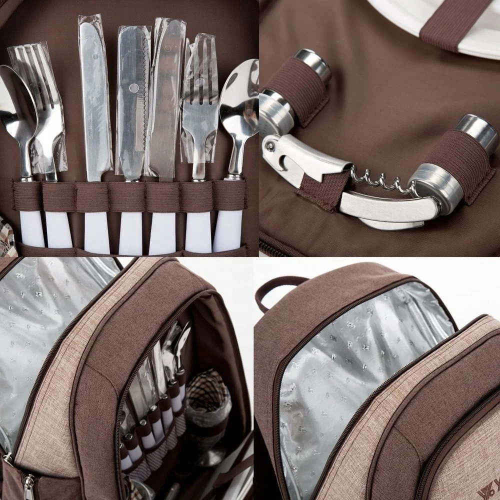 Высококачественный персонализированный рюкзак для пикника на 2 человек с изолированным охлаждающим отсеком для мужчин и женщин