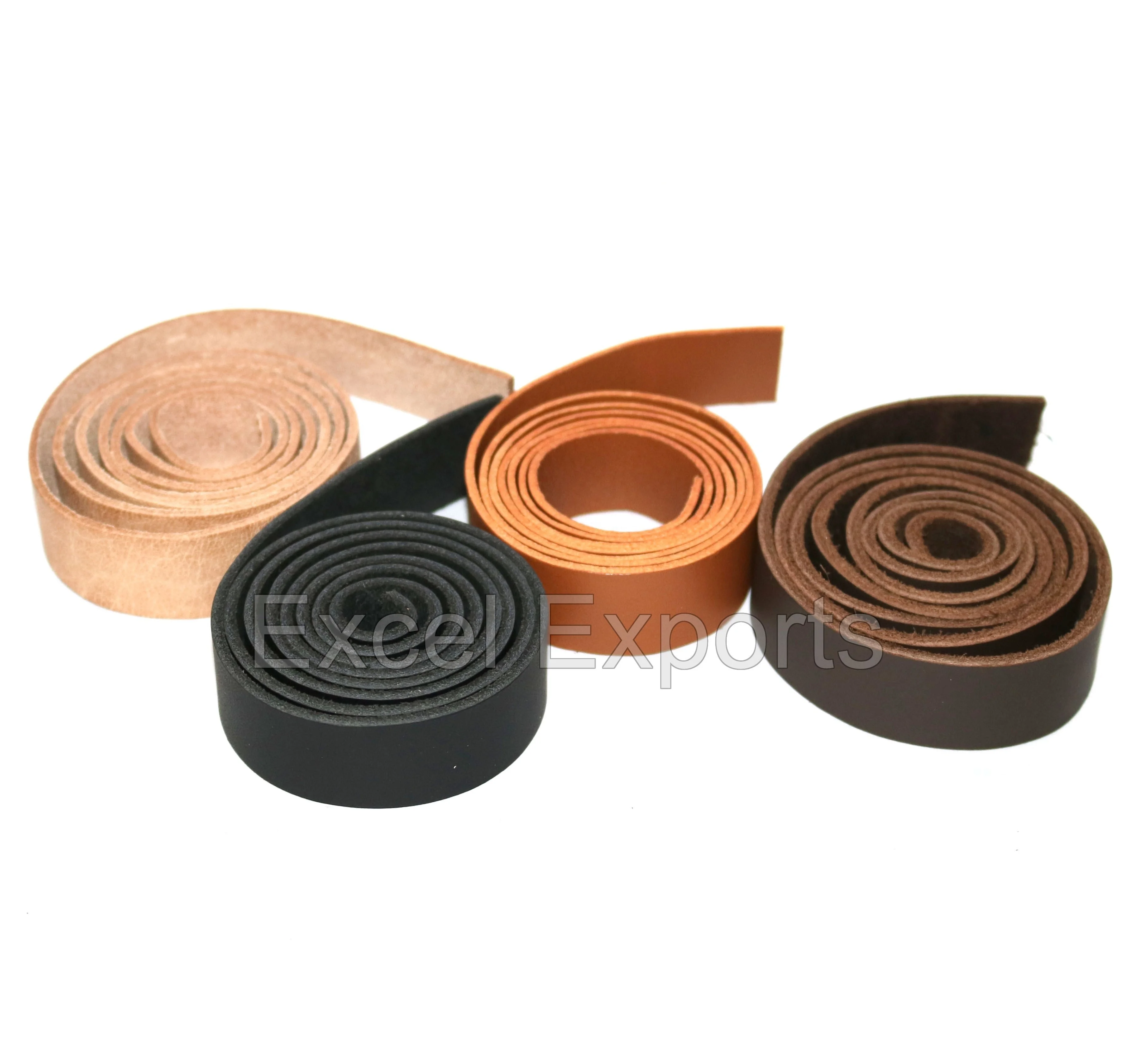 High grain leather straps black brown colors in 20mm 25mm wide 2mm thickness 1 meter length