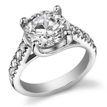 Real Diamond Solitaire Engagement Ring in White Gold