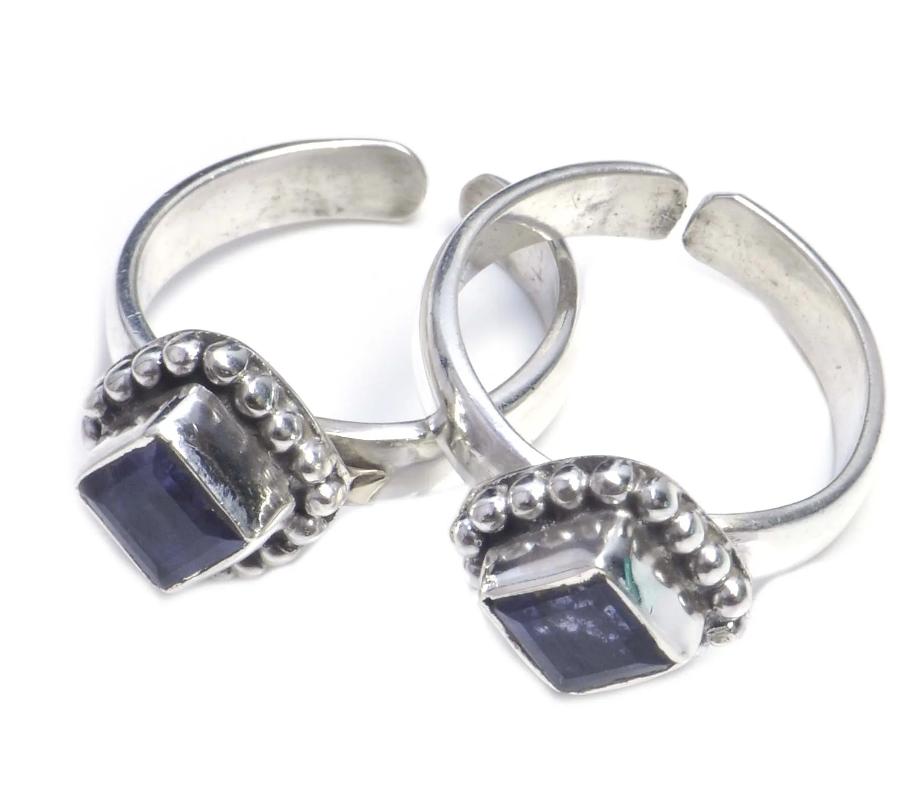 
discount new design solid square shape amethyst 925 sterling silver adjustable toe ring 