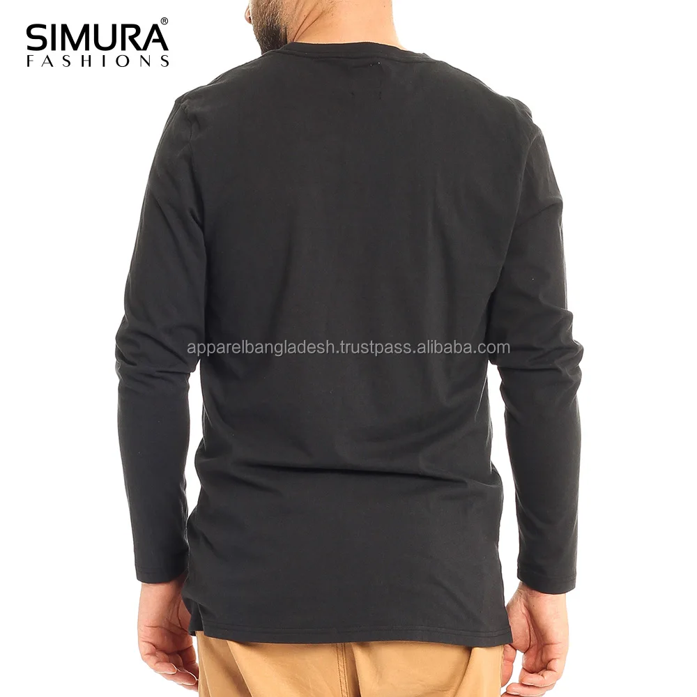  100% хлопок стандартное качество однотонная Джерси повседневная одежда мужская футболка с длинным рукавом платье