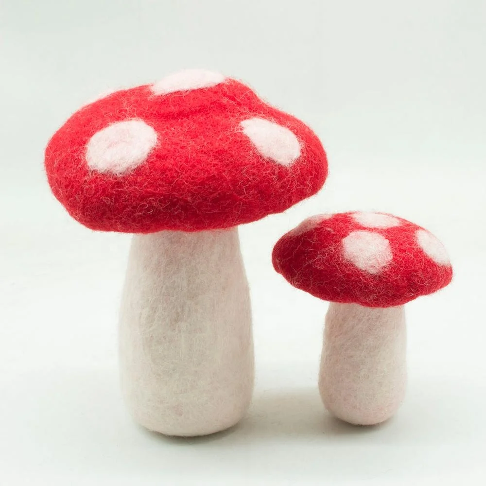 FCS-020 Mushroom Tree for Crafts & Decoration Made from Eco-friendly New Zealand Wool Felted by Nepalese Women Artisans of Nepal