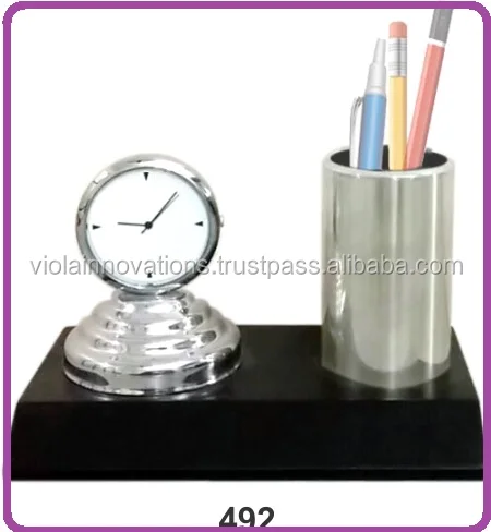 
Promotion gift desk clock with pen holder 2021 
