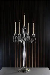 Crystal Curved Arms Candlestick for Wedding Table Centerpieces Decoration Crystal Candle Holder