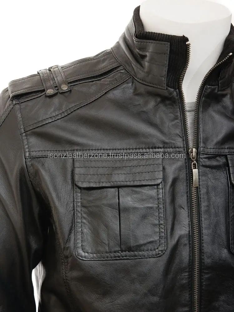 Retro Motorcycle Leather Jacket Mens Leather Jacket Men Leather Bomber Jacket