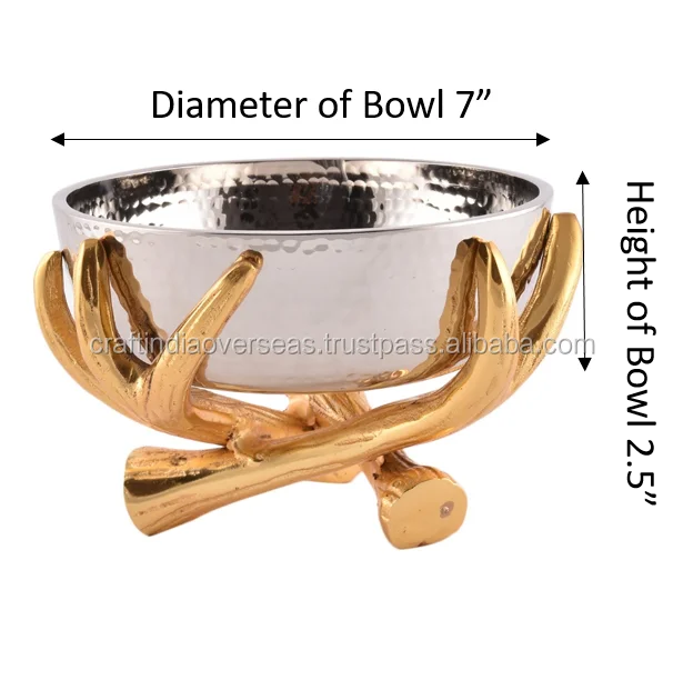 Aluminum Metal Bowl Leaf Stand metal handicrafts bowl