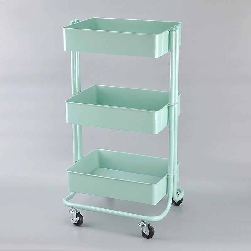 Элегантный в простом стиле 3-этажная Металлическая Кухонная Тележка кухонная мебель Кухонная Тележка