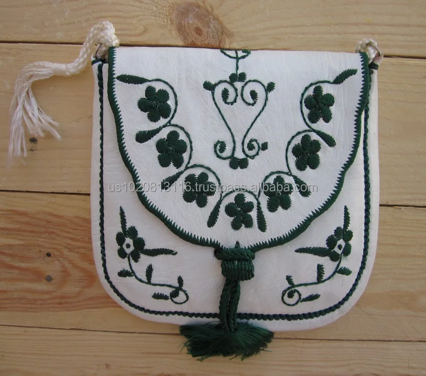 Настоящие марокканские кожаные сумки с ручной вышивкой