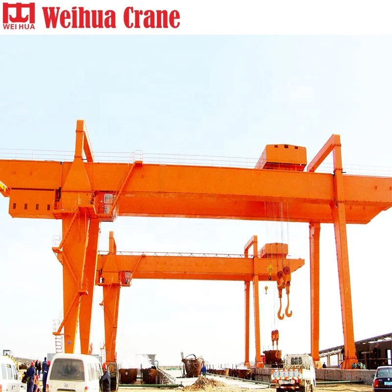 Weihua 50t 60t heavy duty automated double beam port gantry cranes lift
