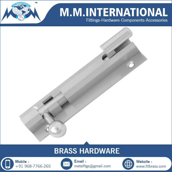 100% Pure Brass Door Tower Bolt