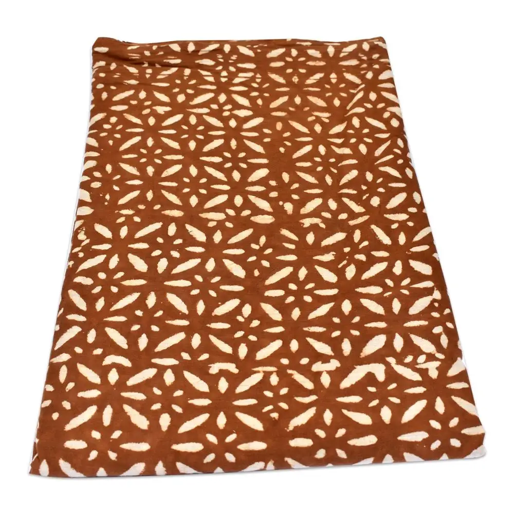 Luxury Brand Craft Making Material Sanganeri Hand Block Printed Cotton Fabric Sustainable Brown Voile Clothing Wholesale