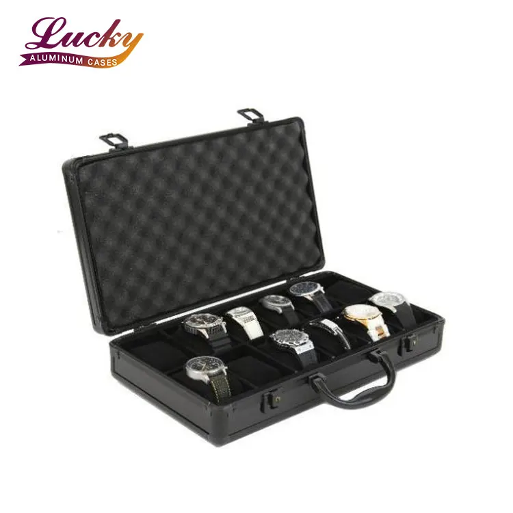 Heavy Duty Watch Case Black Aluminum Watch Box