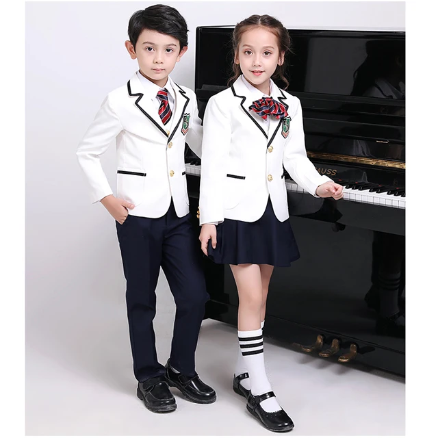 
New style suits with pant and skirt elemetary school uniform 