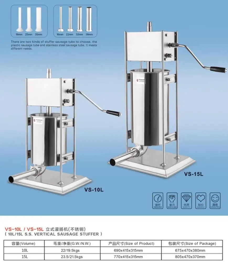 Sausage stuffer in meat product making machinery