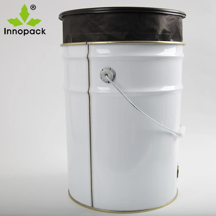 5 gallon steel tin bucket with anti- static rigid disposable pail liners