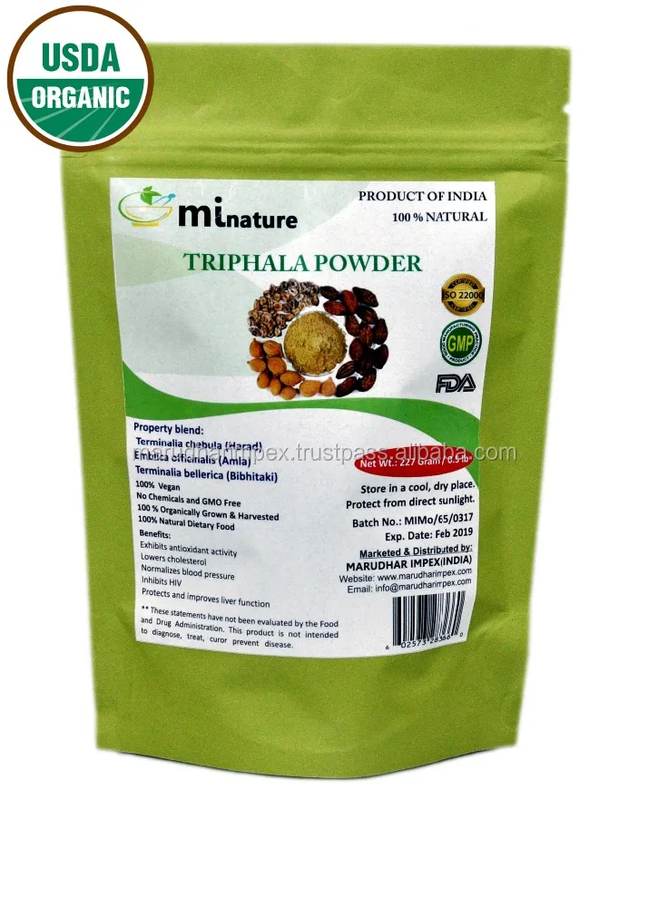 Mi Nature Трифала в порошке (USDA органический) 227 г/0,5 фунтов