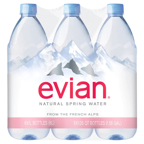 Evian бутылка для пружинной воды 1 литр 6 шт.