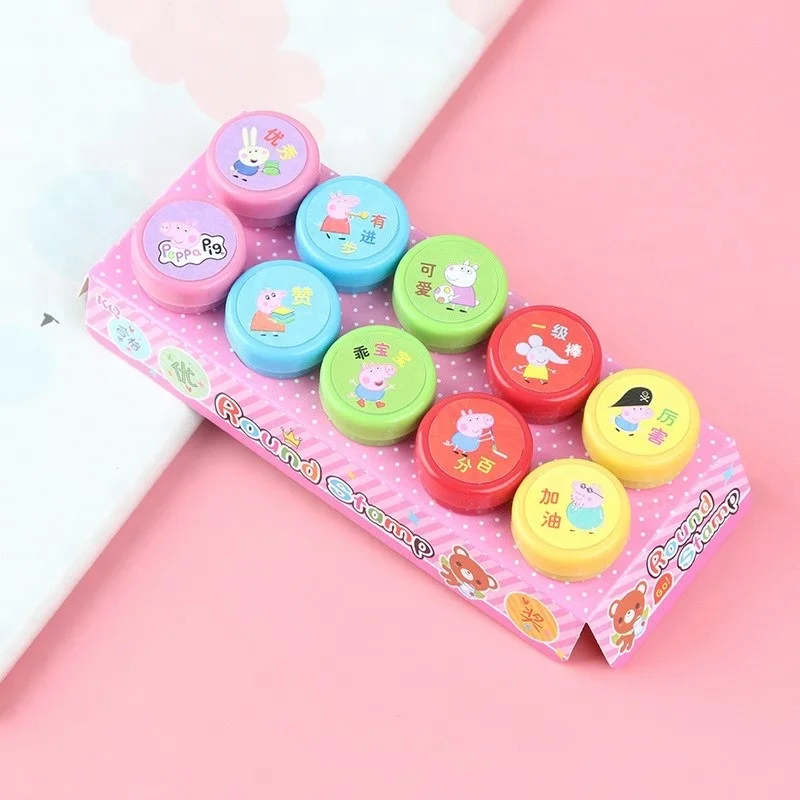 Children seal cartoon seal set princess pig/ boys and girls seal infiltration imaging toy stamps