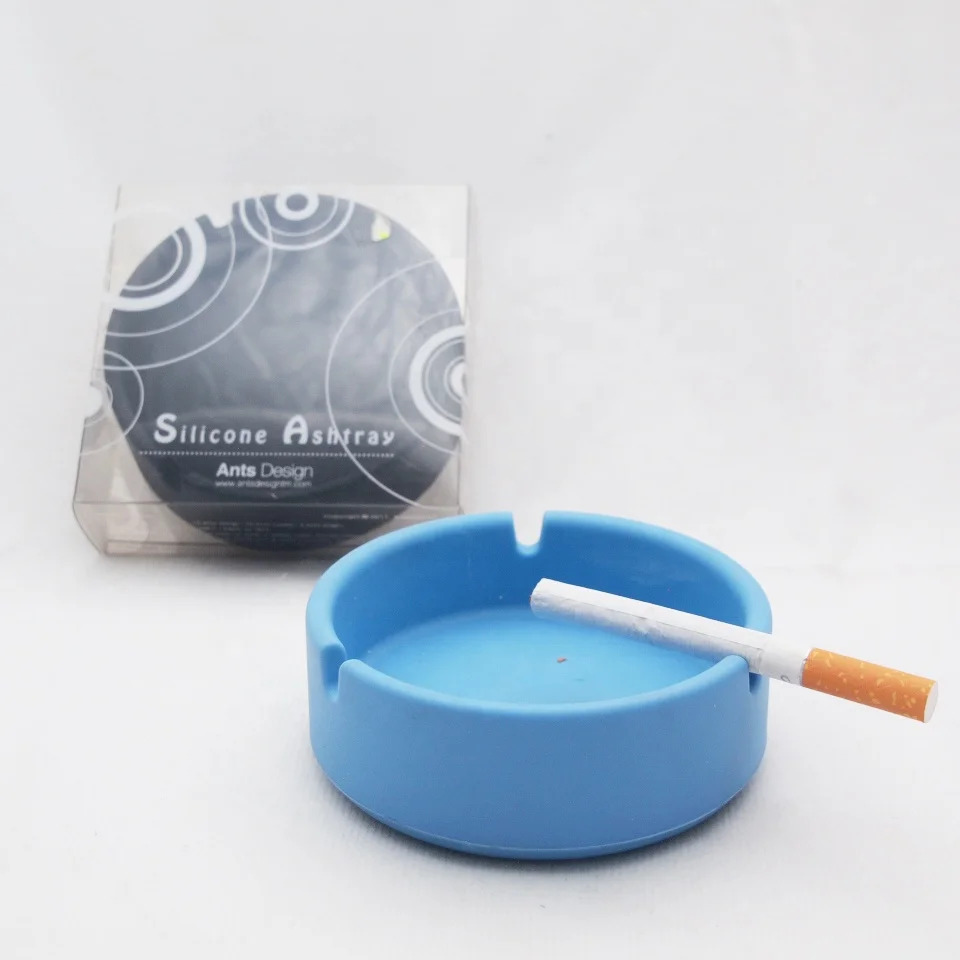 
High quality novelty colorful silicone round ashtray 