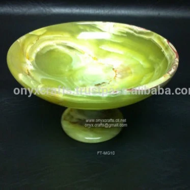 Wholesale Multi-Green Onyx Fruit Dish Light round Marble Stone Plates Eco-Friendly Fancy Design with Frost Technique Rice Dishes