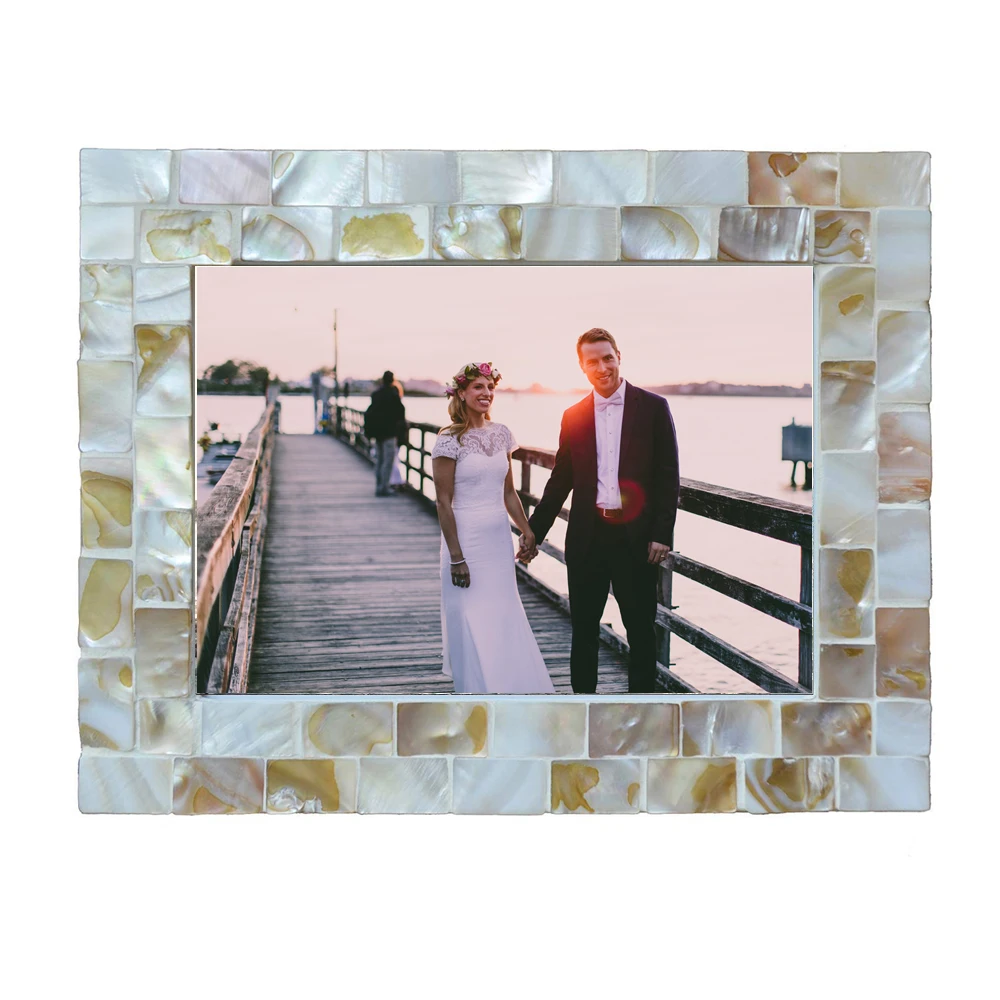 Decorative 4x6 Mother of Pearl MOP Photo Frame Decorative Table wall Photo frames For Home Decor
