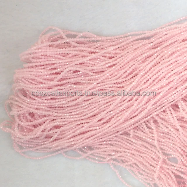 Rose Quartz Round Shape Faceted Semiprecious loose Beads Natural Beads Loose Gemstones 2 - 3 MM Faceted micro
