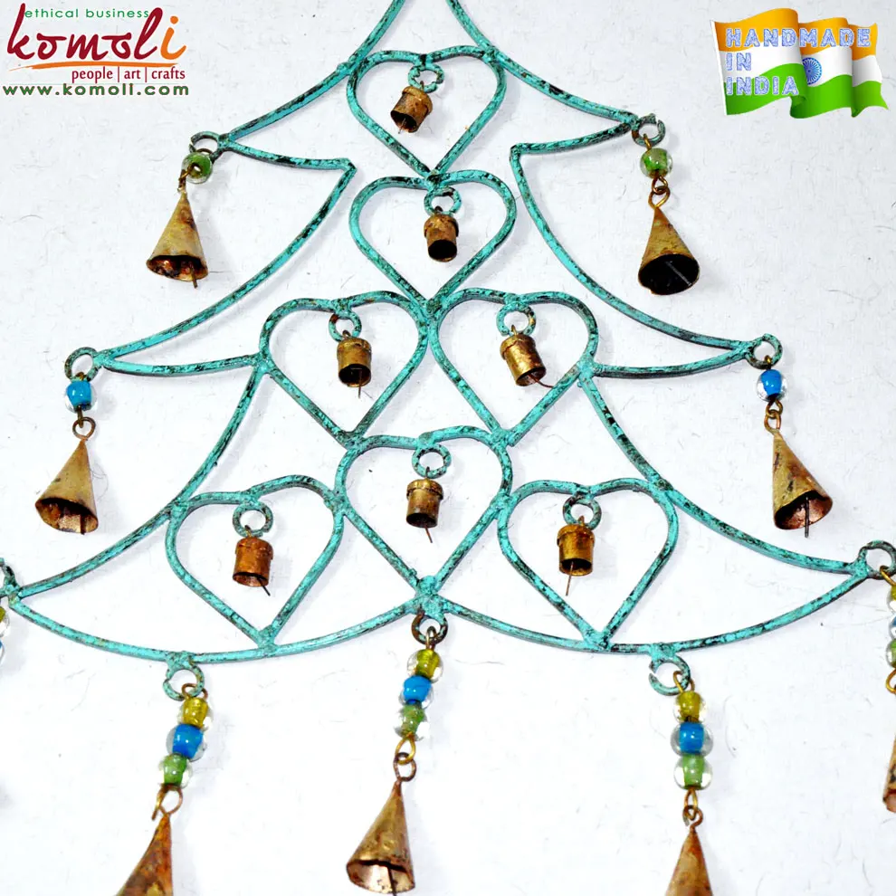 
Christmas tree shape wrought iron craft ornaments Indian wind chime wholesale 