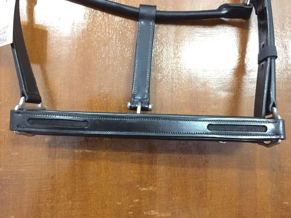HIGH QUALITY LEATHER HALTER WITH 8 cm LONG EMPTY CHANNEL ON BOTH SIDE OF NOSE PIECE