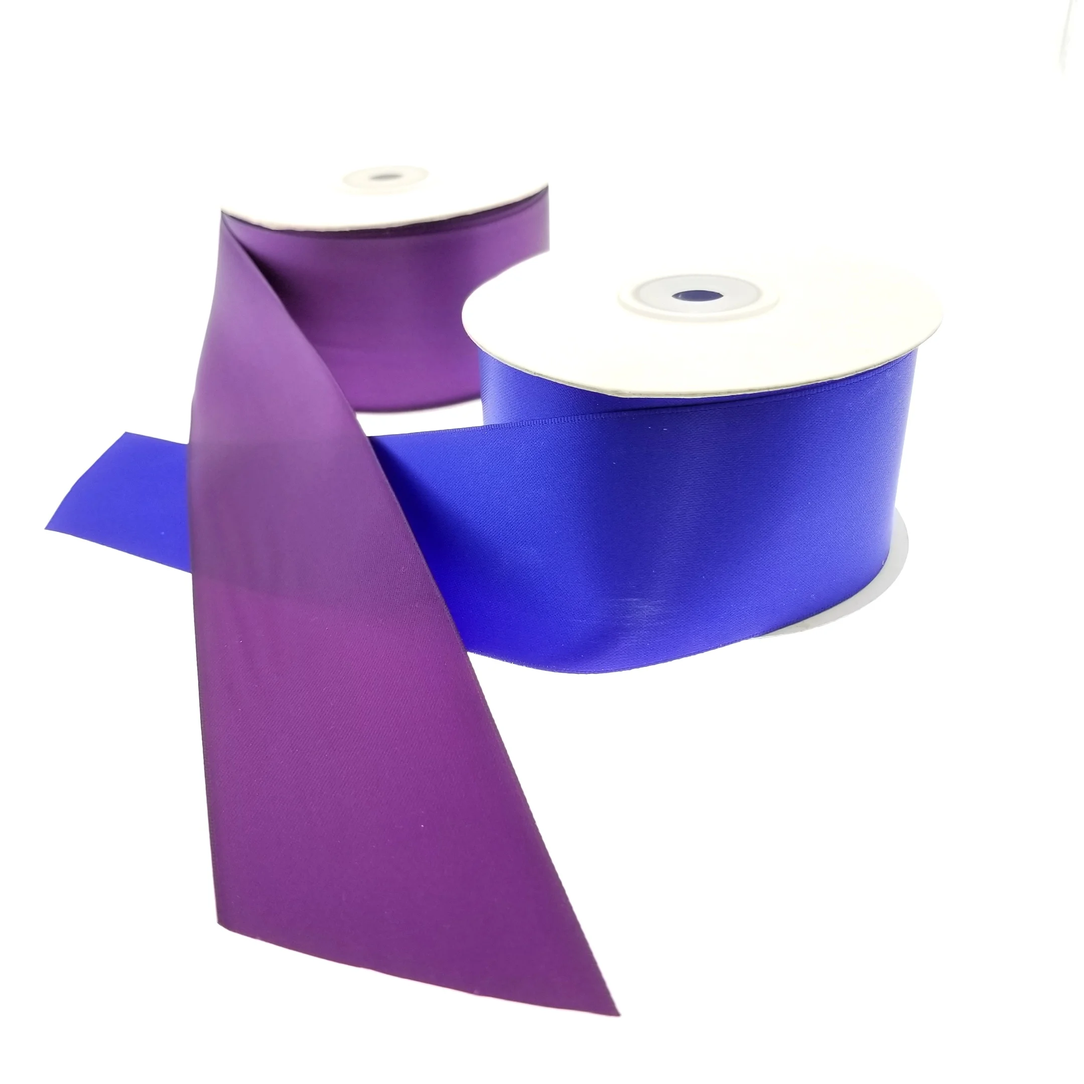 Complacent Luxury 75 mm multi color single face double face polyester satin ribbon for Christmas