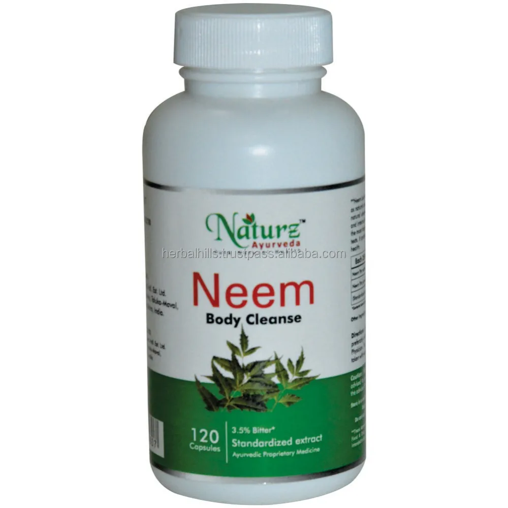 
Naturz Ayurveda Neem Leaf (azadirachta indica) - 120 count - 350 mg with Bitter actives for Blood purification 