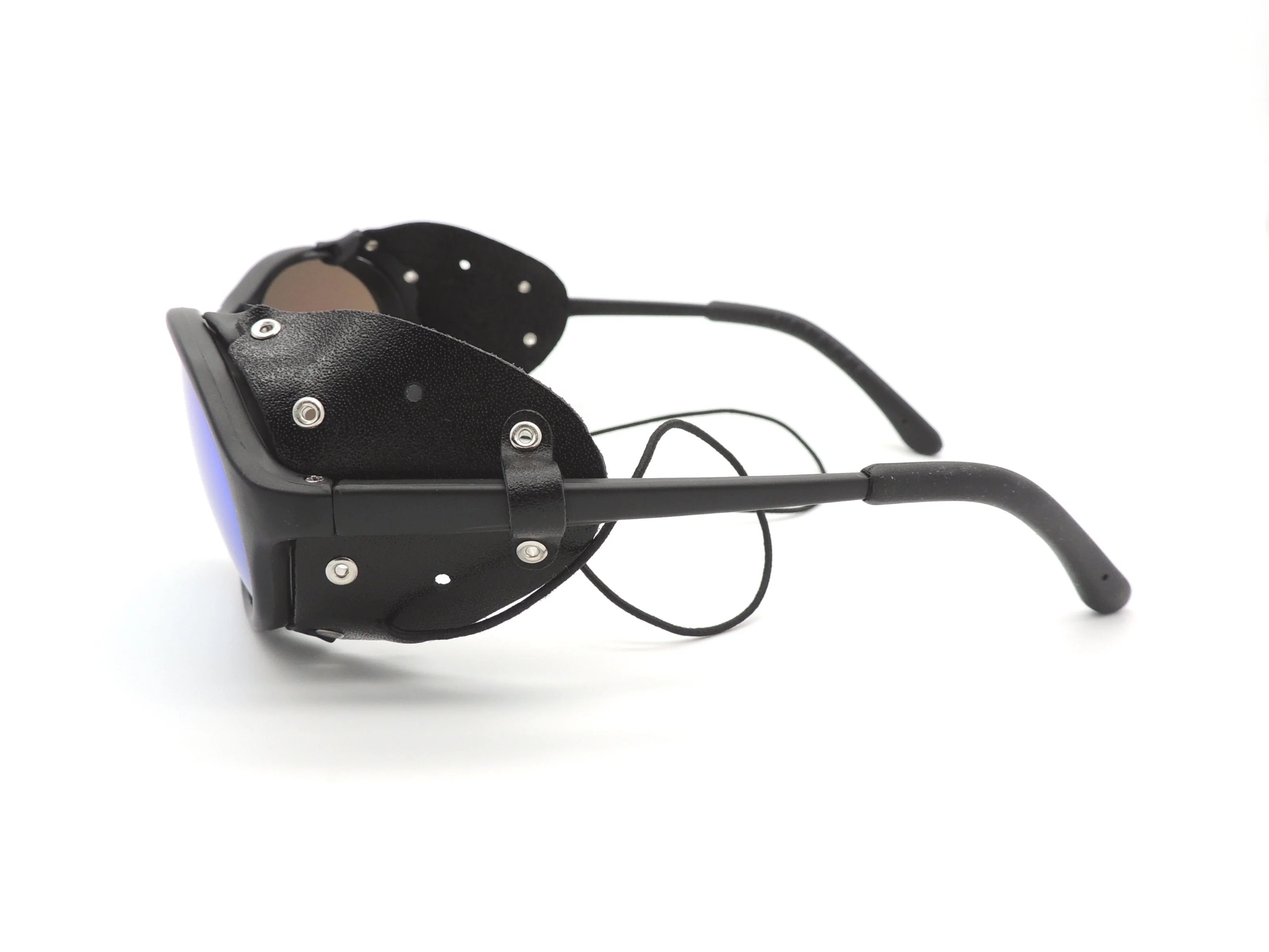Removable designer leather side shields sunglasses
