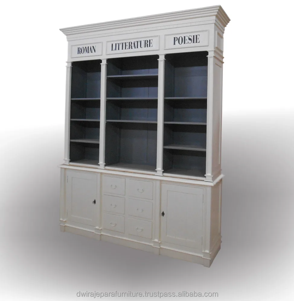 Bookcase french furniture country made from mahogany wood made by Dwira Jepara Furniture indonesia