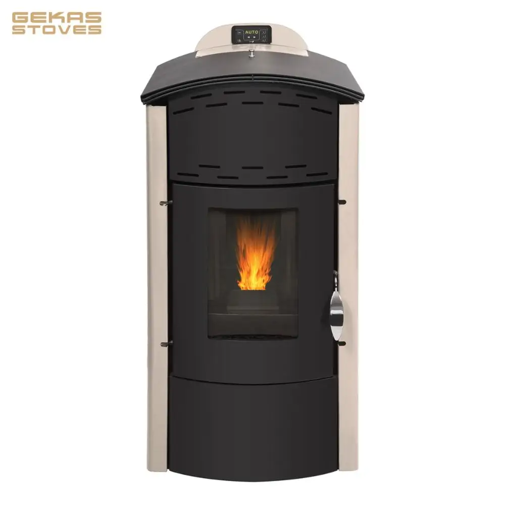
16,1 kW European Quality Wood Pellet Burning Stove with Water Jacket | 92,6% Efficiency (Gekas Stoves - AMANDA diva) 