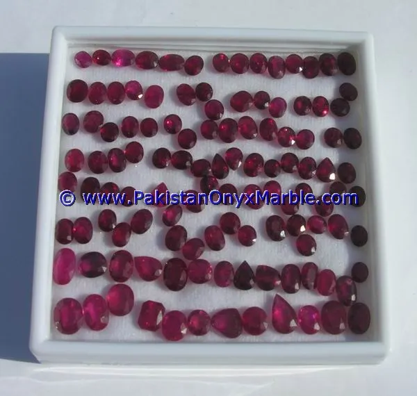 Heat-Treated Afghan ruby faceted cut stones shapes