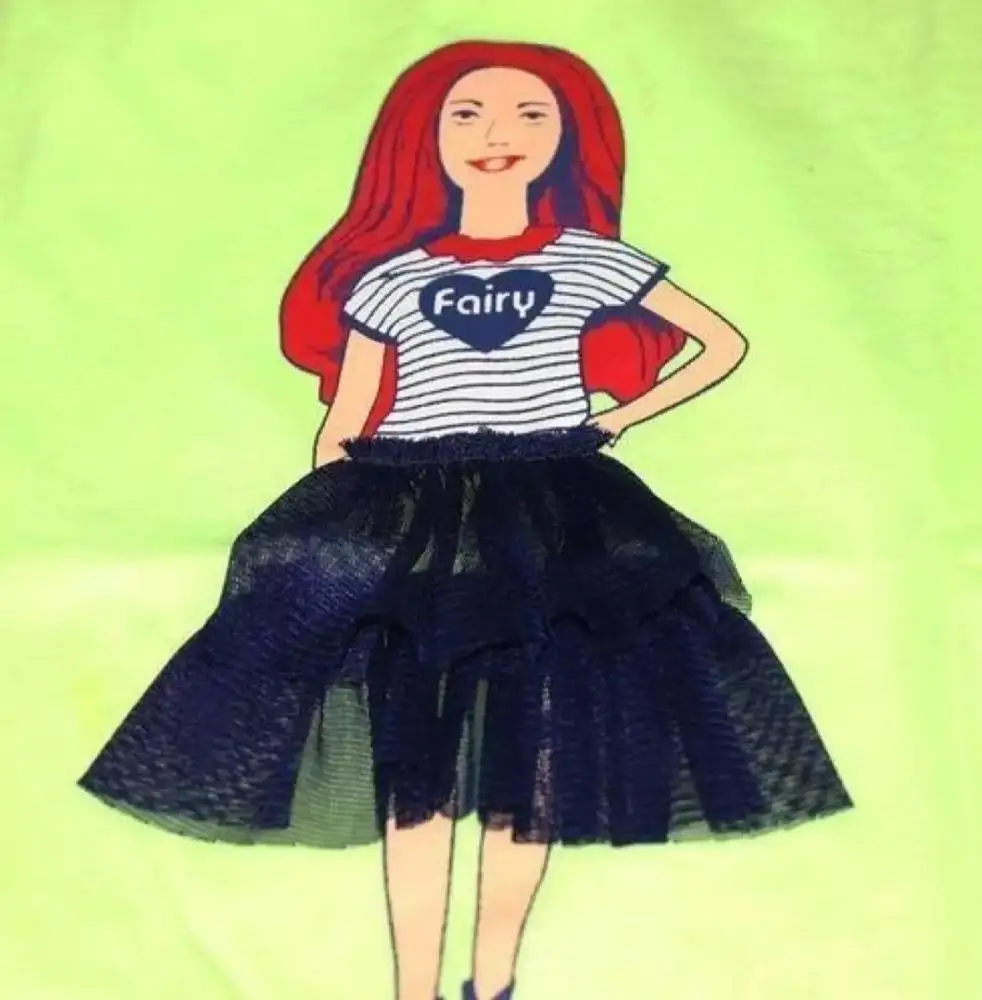 Low Price girl print Fashion Tops Cotton Round Neck custom print Girls T Shirts Collection from Bangladesh