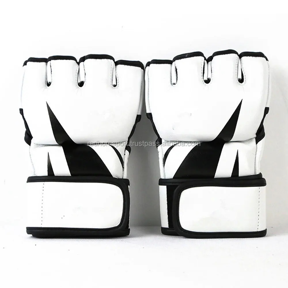 Grappling Fight Punch Ultimate Mitts Leather Half Finger Boxing MMA Gloves guantes mma sparring gloves professional mma gloves