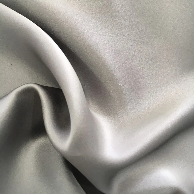100% silk satin fabric with solid color for manufacture evening dress and wedding dress