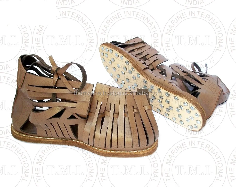 Medieval Cosplay Roman Legion Armor Sandal Leather Shoes Available Size 9 &10 Casual Men Sandals Viking Pirate Halloween Costume