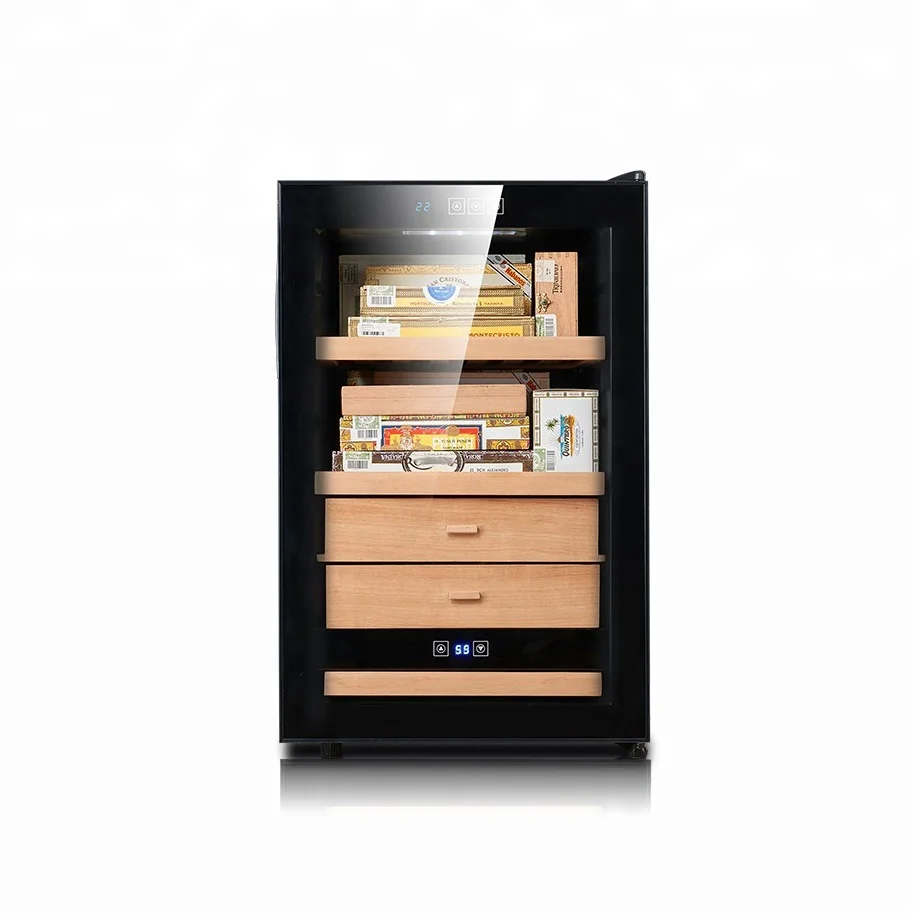 
65L spanish tray cigar humidors with no noise blue LED light 