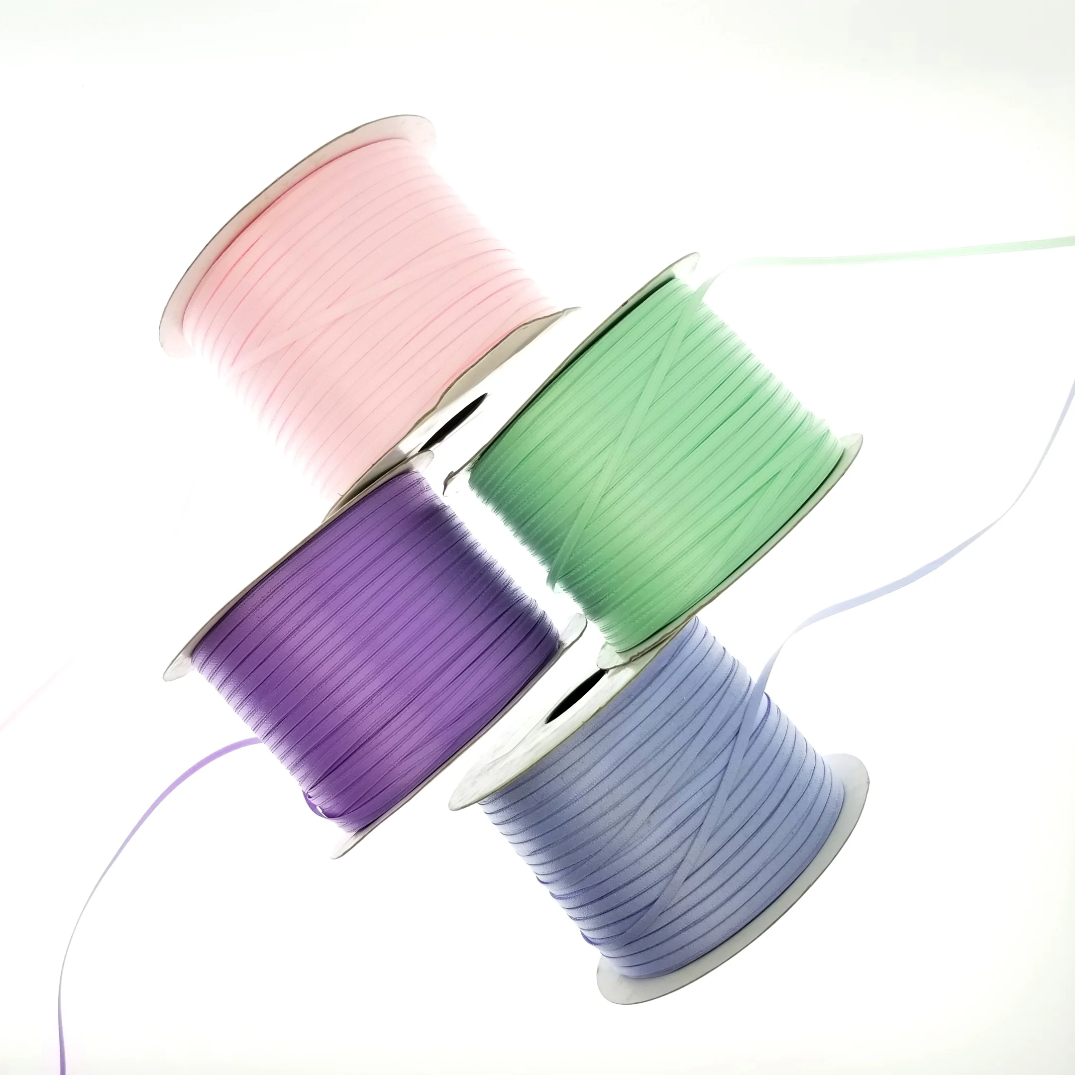 Neon color 3 mm double face satin ribbon 100% polyester tape solid ribbon for fashion and hair accessories