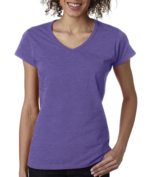 Top quality Short sleeve V neck t shirts for women, OEM custom t shirt printing women t shirt