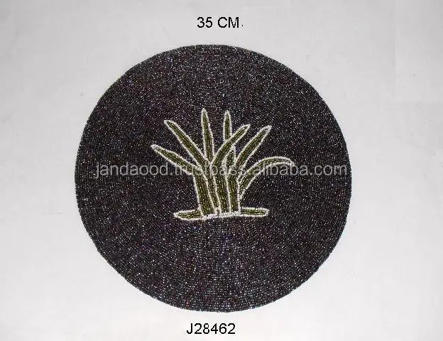 
Round Glass bead place mats with grass pattern other colours also available 