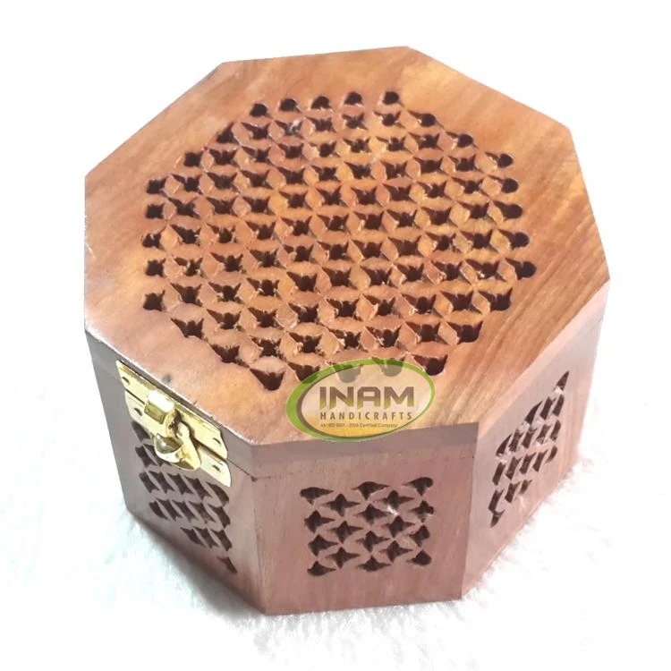 Декоративная и красивая курильница bakhoor с отверстиями деревянная ручной работы резки 