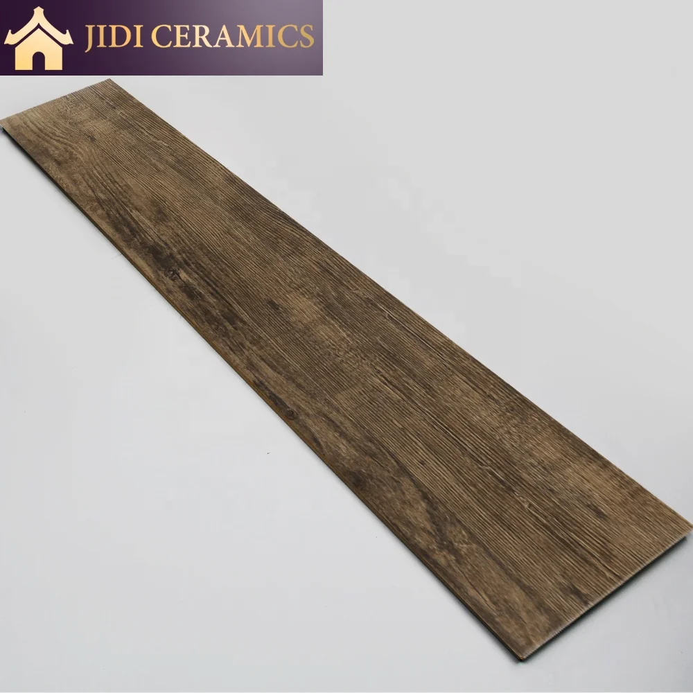 Dark Brown Wooden Rustic Look Texture Porcelain Flooring 150x900 Ceramic Wood Tile