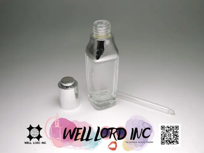 Adorable skin care products serum face 35ml see through glass bottle for cosmetics push on dropper