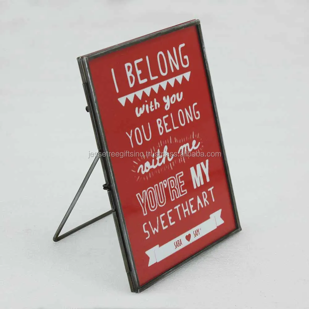 Modern Style Metal & Glass Tabletop Photo Frame With Black Powder Coating Finishing Best Quality For Home Decoration