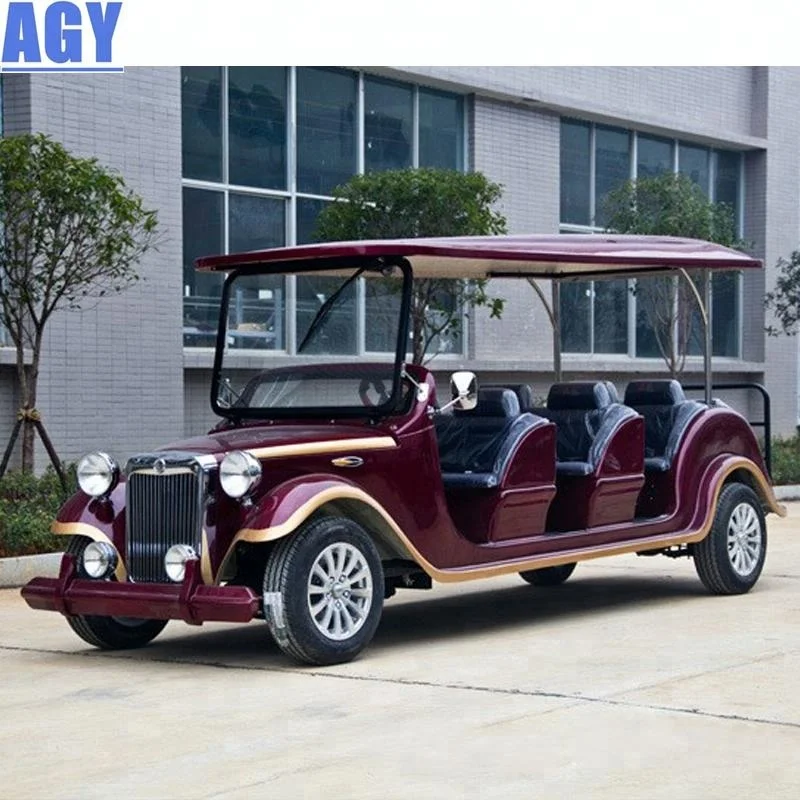 
Классическая электрическая тележка для гольфа AGY на 8 мест, винтажный клубный автомобиль с двигателем переменного тока 5 кВт, низкая цена 